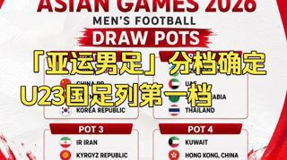 亚运男足分档确定，U23国足列第一档高清播放